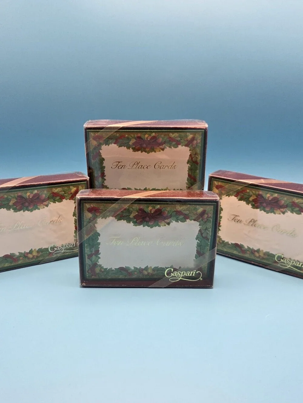 Vintage Caspari Christmas Place Cards Set 4 Boxes Holiday Table Setting 40ct NWT